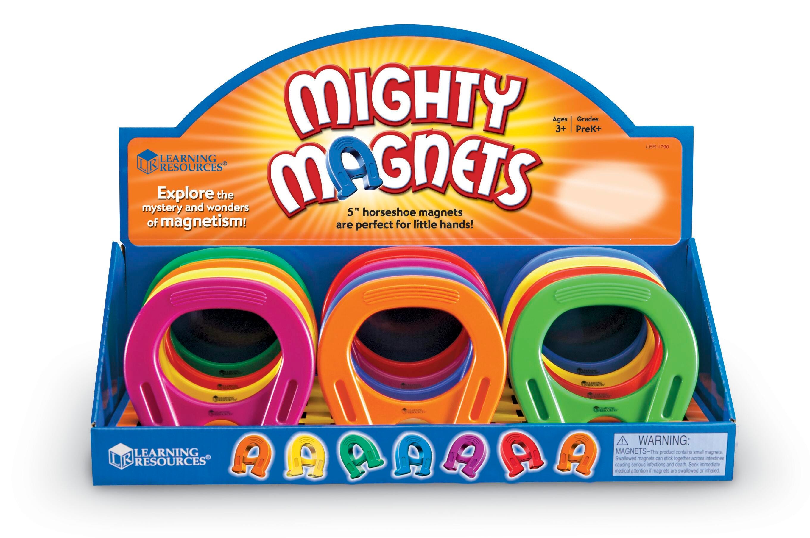 Frey Scientific Mighty Horseshoe Magnets, Assorted Colors, Set of 12, Item Number 1364874